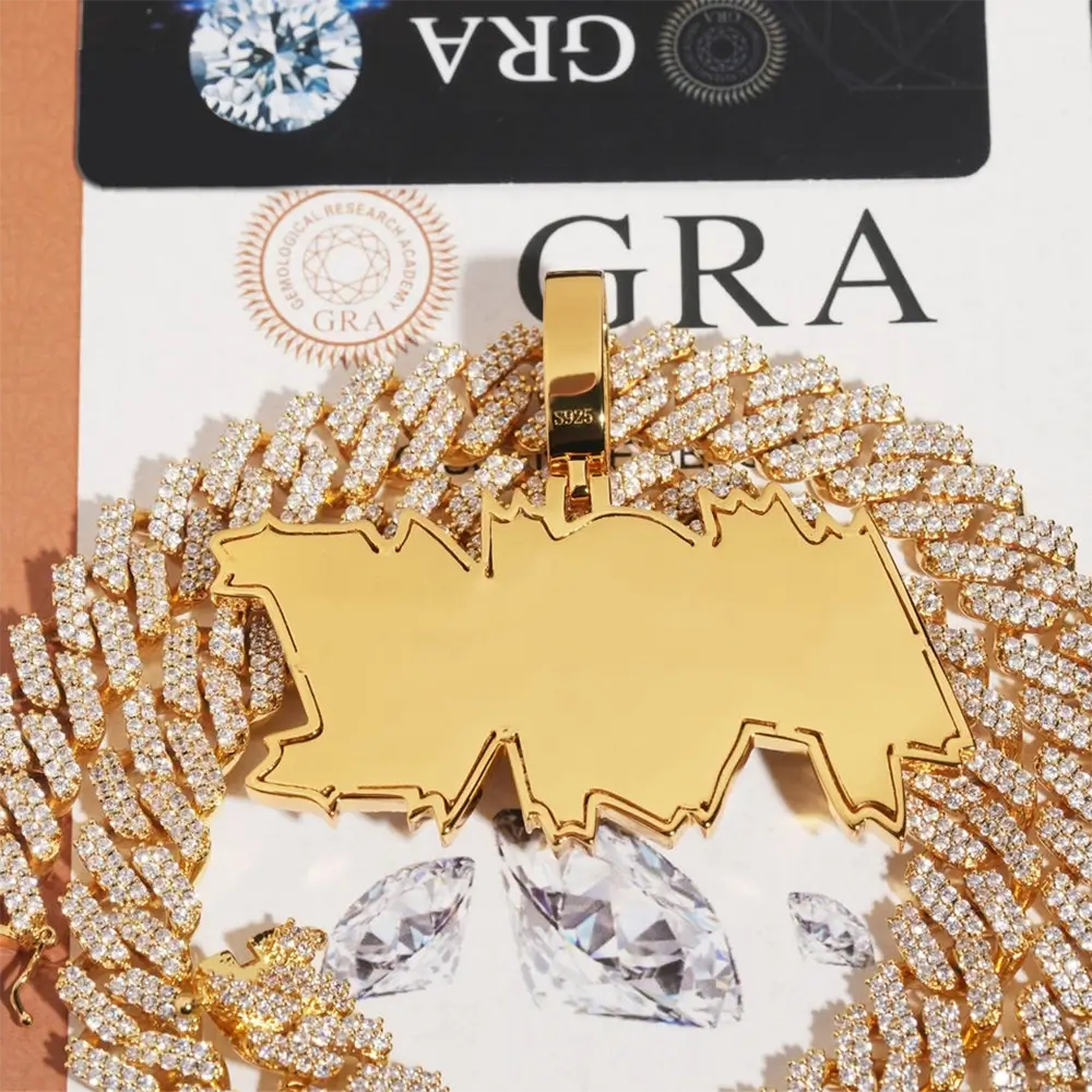 Custom "4SKI" Letter VVS Moissanite Pendant