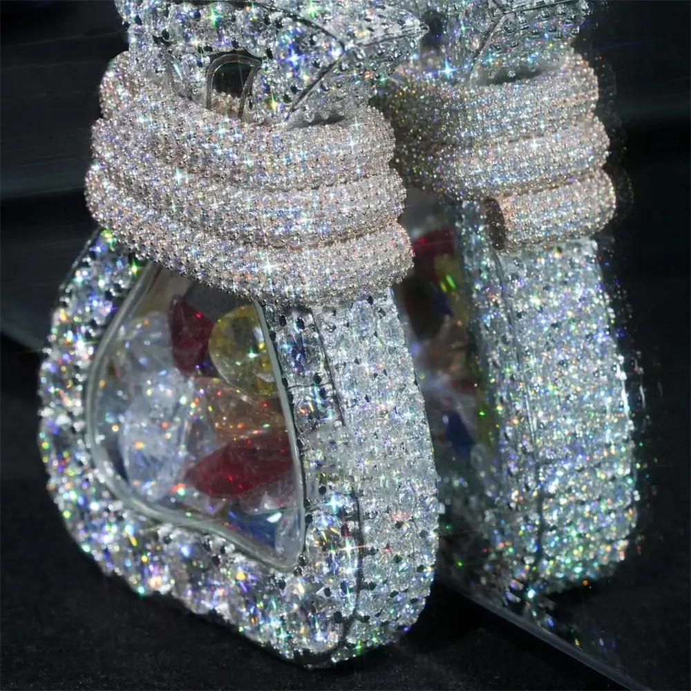 Custom Multiple Fancy Cut VVS Moissanite Moneybag Pendant