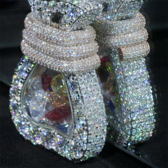 Custom Multiple Fancy Cut VVS Moissanite Moneybag Pendant