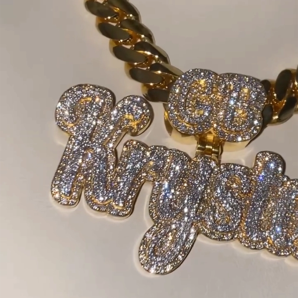 Custom 3In Letter Special Bail VVS Moissanite Pendants