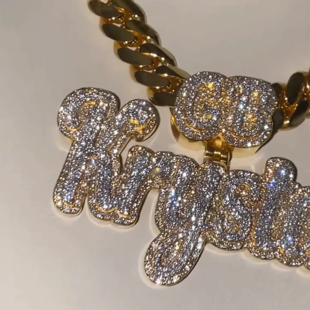 Custom 3In Letter Special Bail VVS Moissanite Pendants