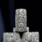 Custom Letter "MBK" Mixed Cut Setting VVS Moissanite Pendants