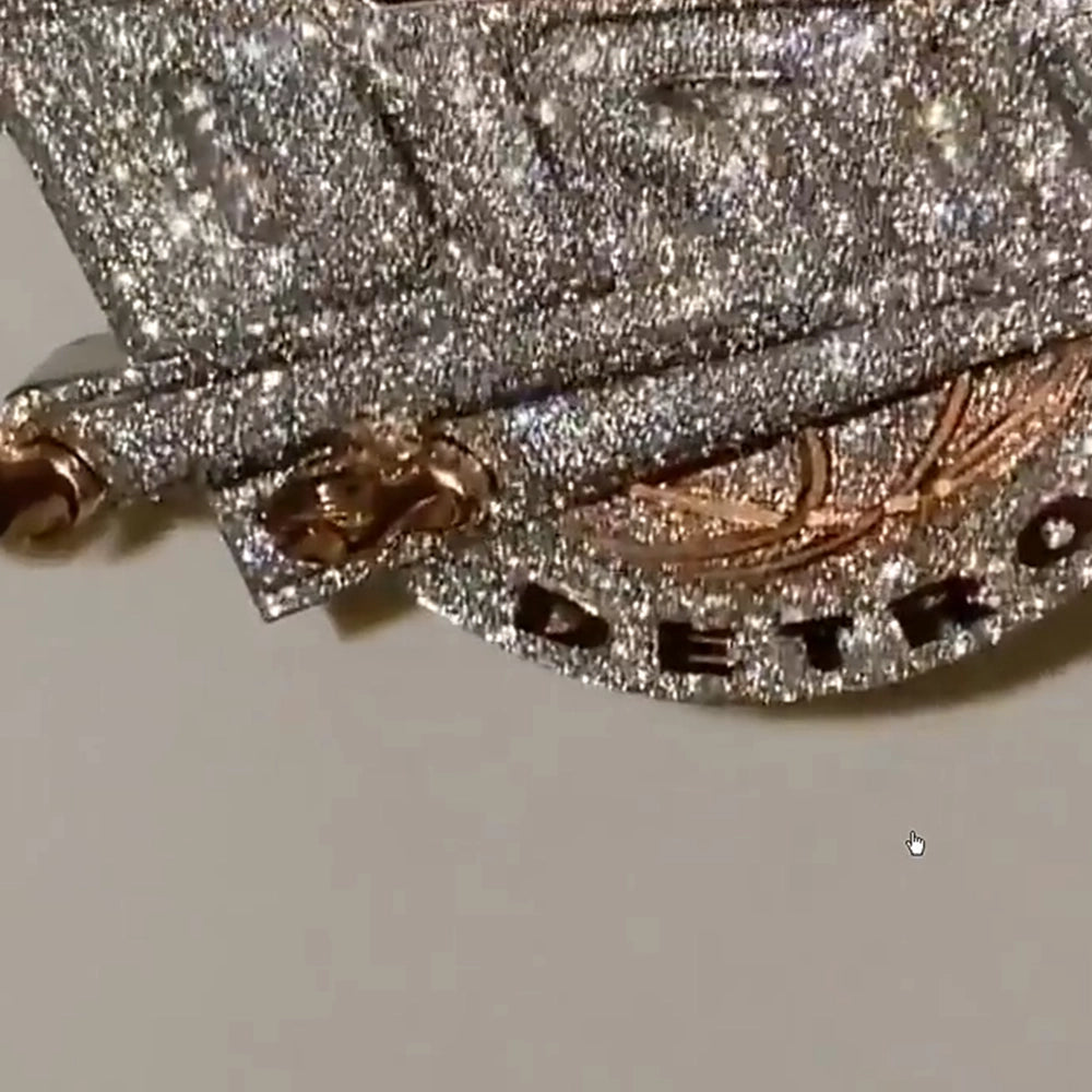 Custom Two-tone 3-Layer Letter VVS Moissanite Pendant