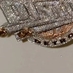 Custom Two-tone 3-Layer Letter VVS Moissanite Pendant