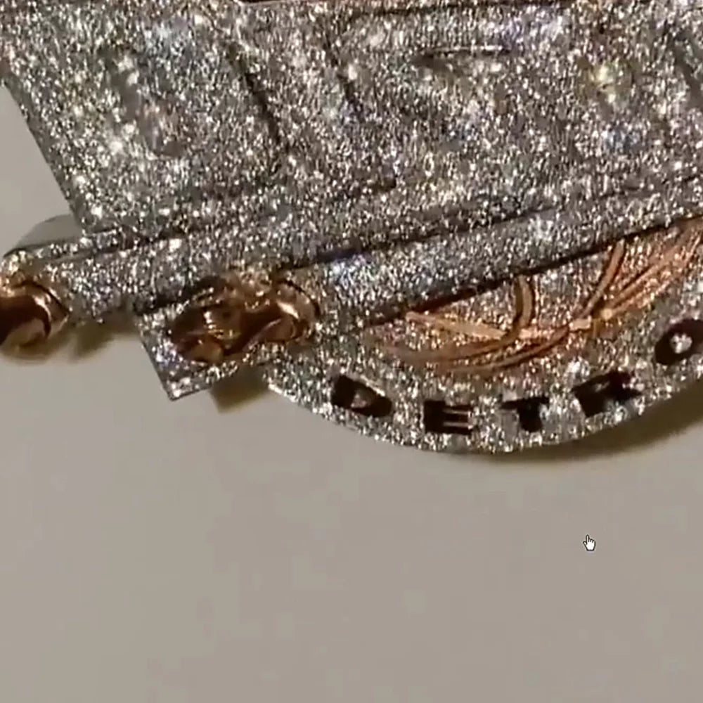 Custom Two-tone 3-Layer Letter VVS Moissanite Pendant