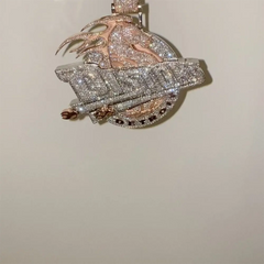 Custom Two-tone 3-Layer Letter VVS Moissanite Pendant