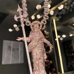 Custom-made 3D VVS Moissanite Pendant of The Virgin Mary