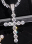 Custom Pendant - 2.5 inches White Gold 925 Silver 12mm VVS Moissanite Cross Pendant By Ryan West