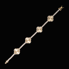 GL Laser Four Leaf Clover 925 Silver Moissanite 3mm Tennis Chain