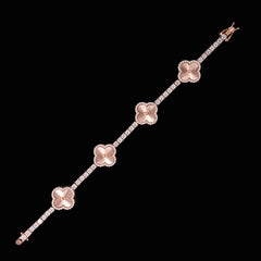 GL Laser Four Leaf Clover 925 Silver Moissanite 3mm Tennis Chain