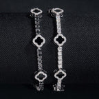 GL Black Onyx Clover 925 Silver Moissanite 3mm 5mm Tennis Chain