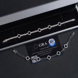 Black Onyx Clover 925 Silver Moissanite 3mm Tennis Chain