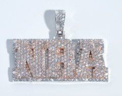 Custom Bail Trap 🏠 emoji 14K Yellow Gold Moissanite Engraving AVE Pendant By Elijha