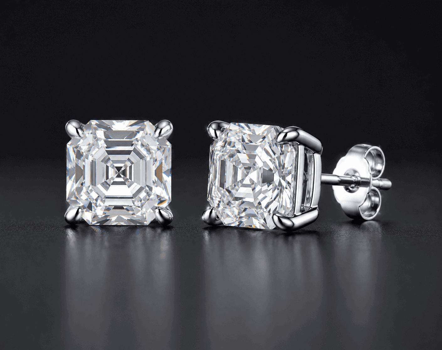 Custom Earrings - 8.8mm 925 Silver VVS Moissanite Earrings Hauptbild