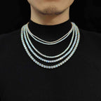 【US 3 Days Delivery】GL 3MM 4 MM 5MM 6.5MM S925 Silver VVS1 Moissanite Tennis Chain Necklace