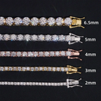 GL 2MM 3MM 4MM 5MM 6.5MM S925 Silver VVS1 Moissanite Tennis Chain Necklace