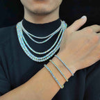 【US 3 Days Delivery】GL 3MM 4 MM 5MM 6.5MM S925 Silver VVS1 Moissanite Tennis Chain Necklace