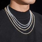 3MM VVS1 Moissanite Tennis Chain 16K Gold Plated
