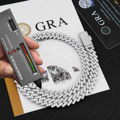 GL 10mm White Gold Plated Hip Hop Jewelry iced out Cuban Necklace